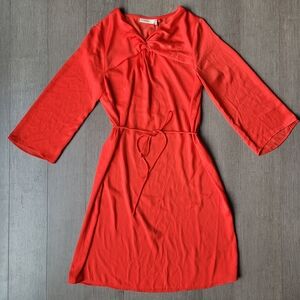 NWT InWear Red Satin Long Sleeve Dress Belted Size 6